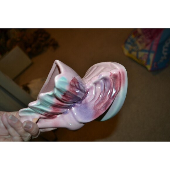 Vintage Vase Peacock 50s Pink Blue Green Ombre - Picture 6 of 6